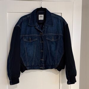 Zara Women's Dark Blue Denim Jacket